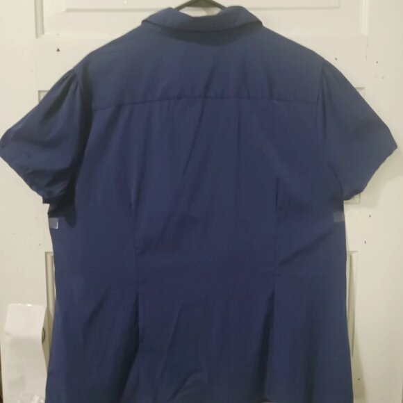 Fred David Womans Violet Purple Stretch Button Down Shirt Plus Sz Blouse 22/24W - Picture 4 of 4